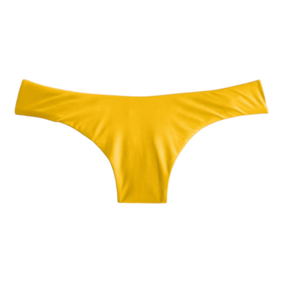 J.Crew Curved Waist Cheeky Bikini Bottom Yellow L NWT Swim - Picture 1 of 8